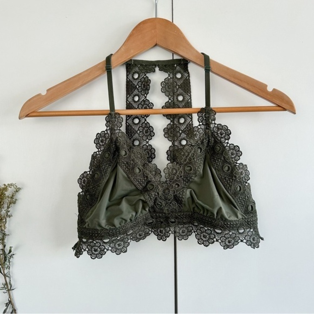 Aerie Olive Green Lace Bralette • Sz M